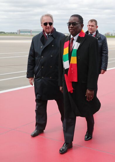 Arrival of President of the Republic of Zimbabwe Emmerson Mnangagwa in Moscow for 80th anniversary of Victory