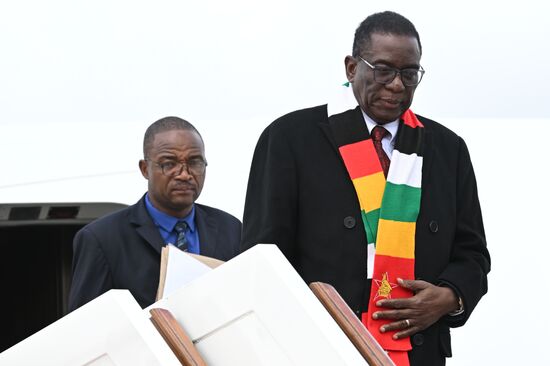 Arrival of President of the Republic of Zimbabwe Emmerson Mnangagwa in Moscow for 80th anniversary of Victory