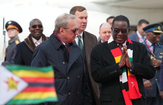 Arrival of President of the Republic of Zimbabwe Emmerson Mnangagwa in Moscow for 80th anniversary of Victory