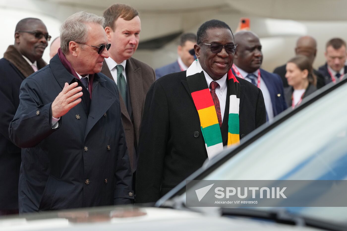Arrival of President of the Republic of Zimbabwe Emmerson Mnangagwa in Moscow for 80th anniversary of Victory