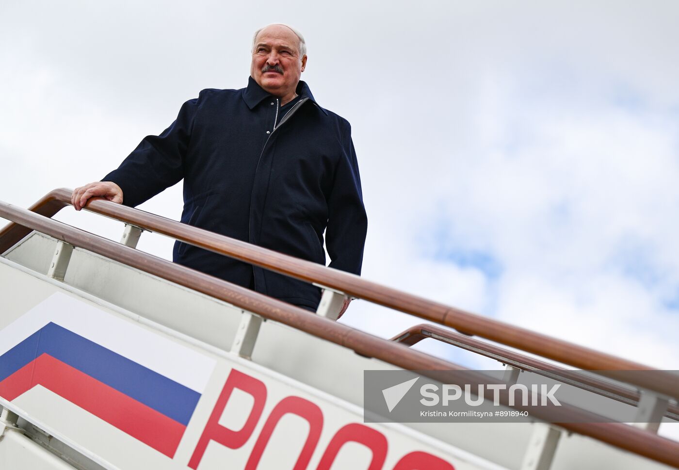 Arrival of President of Belarus Alexander Lukashenko in Moscow for 80th anniversary of Victory
