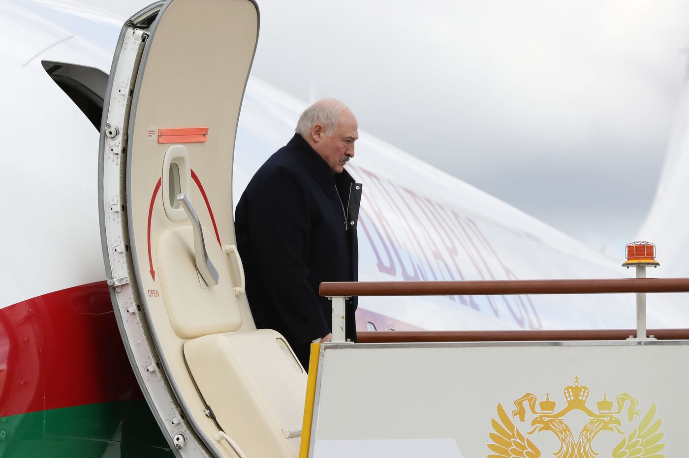 Arrival of President of Belarus Alexander Lukashenko in Moscow for 80th anniversary of Victory