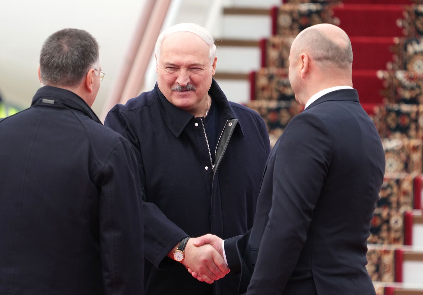 Arrival of President of Belarus Alexander Lukashenko in Moscow for 80th anniversary of Victory
