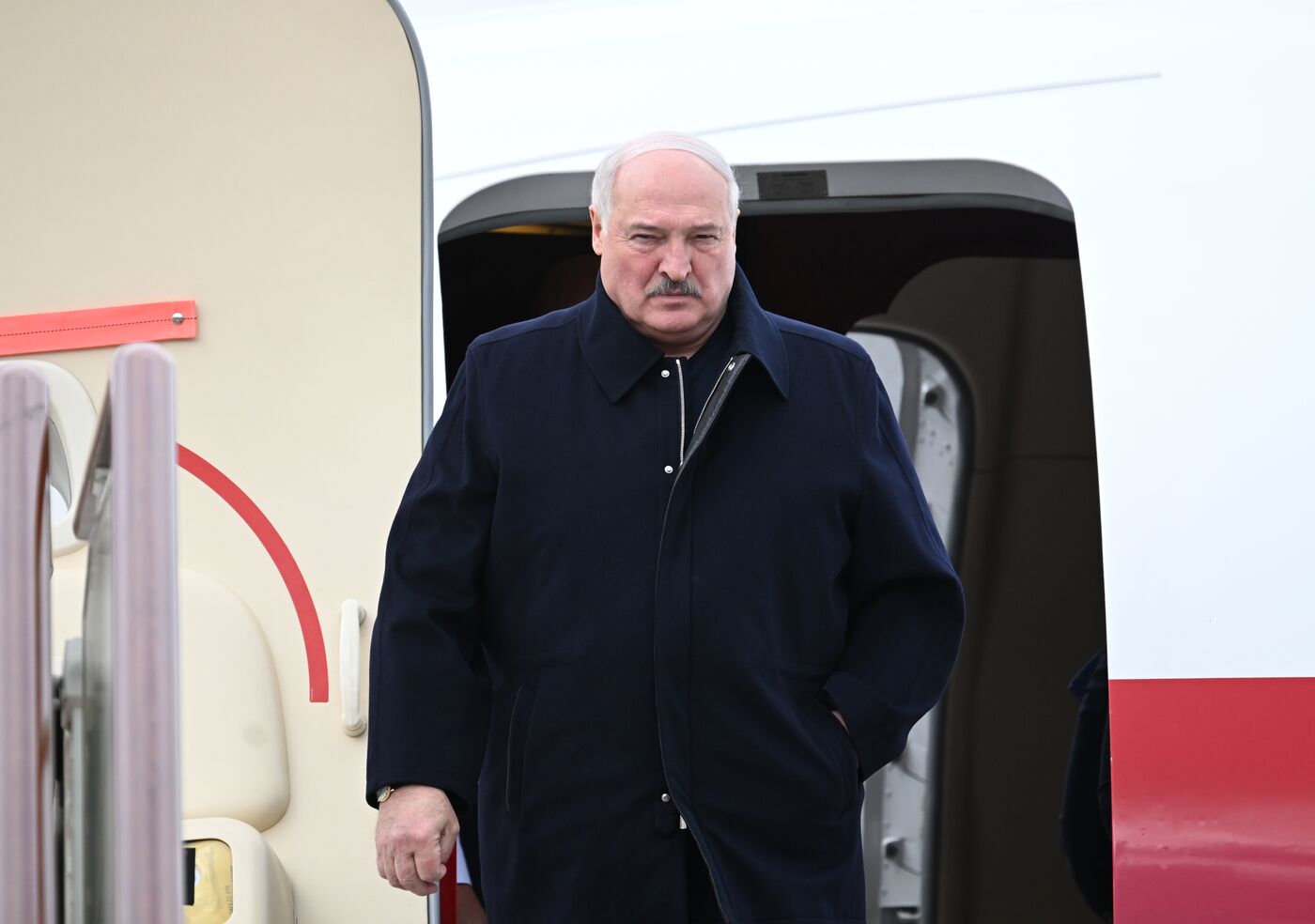 Arrival of President of Belarus Alexander Lukashenko in Moscow for 80th anniversary of Victory