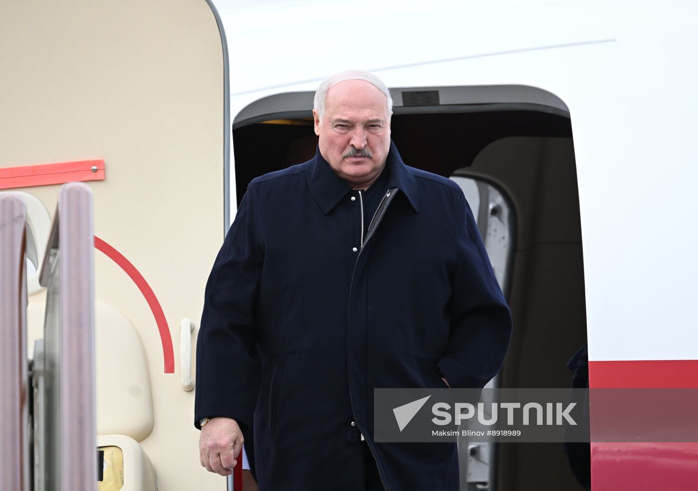 Arrival of President of Belarus Alexander Lukashenko in Moscow for 80th anniversary of Victory