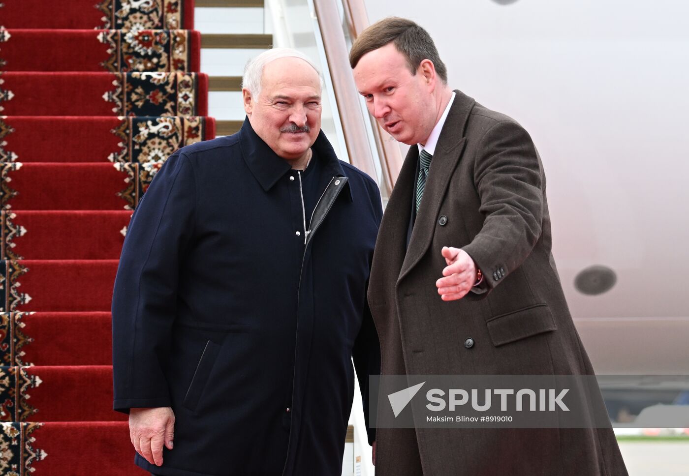 Arrival of President of Belarus Alexander Lukashenko in Moscow for 80th anniversary of Victory