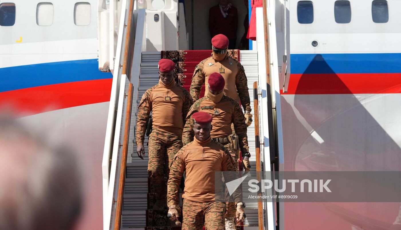 Arrival of President of Burkina Faso Ibrahim Traore in Moscow for 80th anniversary of Victory