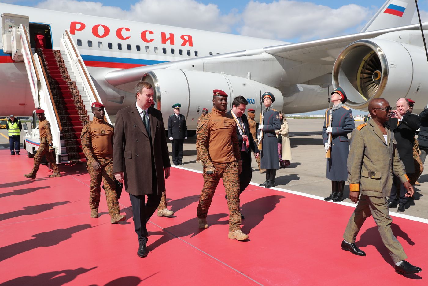 Arrival of President of Burkina Faso Ibrahim Traore in Moscow for 80th anniversary of Victory