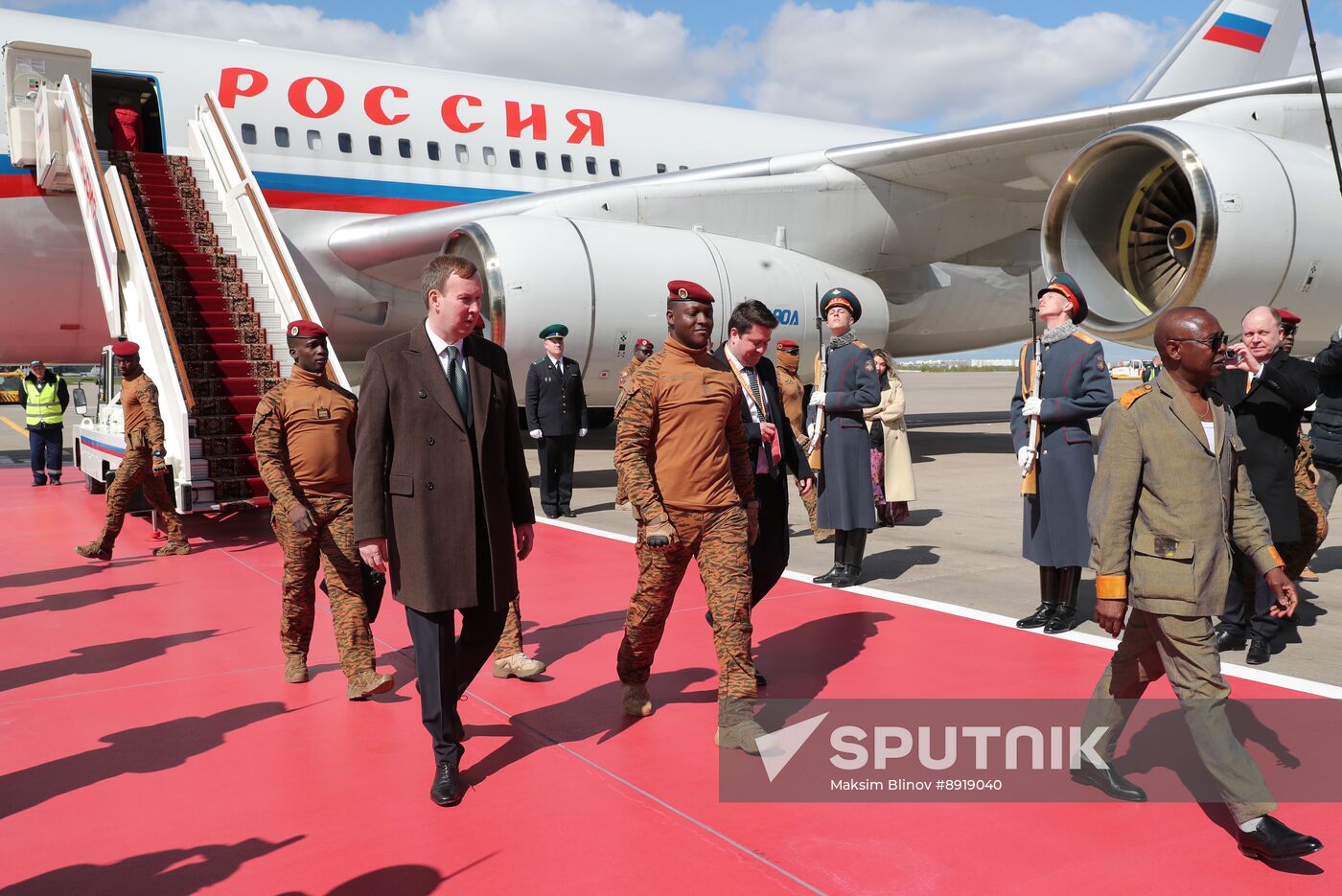 Arrival of President of Burkina Faso Ibrahim Traore in Moscow for 80th anniversary of Victory