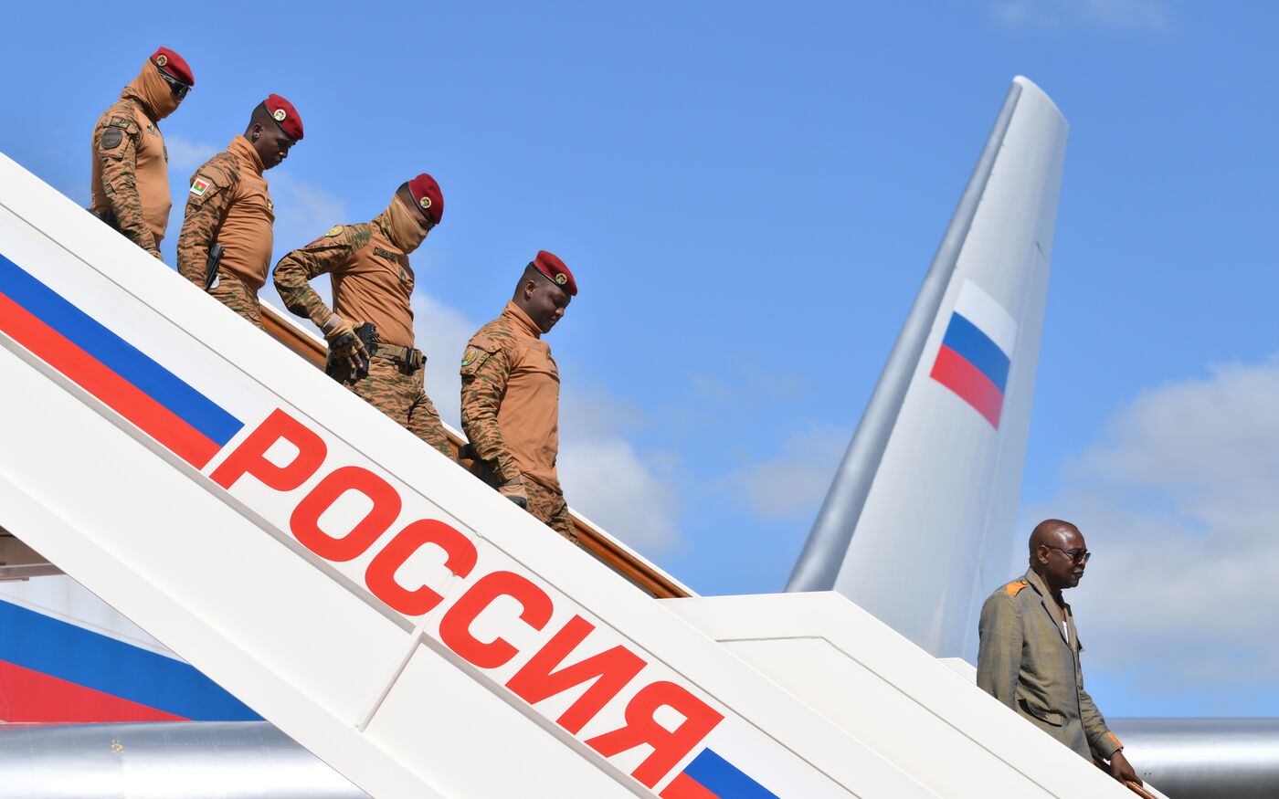 Arrival of President of Burkina Faso Ibrahim Traore in Moscow for 80th anniversary of Victory