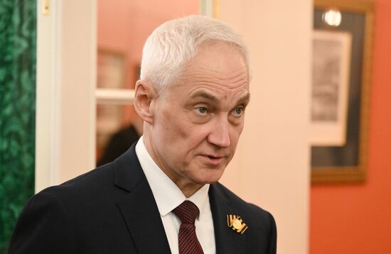 May 8, 2025. Russian Defense Minister Andrei Belousov ahead of a ceremony of exchanging documents after Russia-China talks. Location: Russia, Moscow. Author: Alexei Danichev/Sputnik. President of China Xi Jinping's official visit to Russia