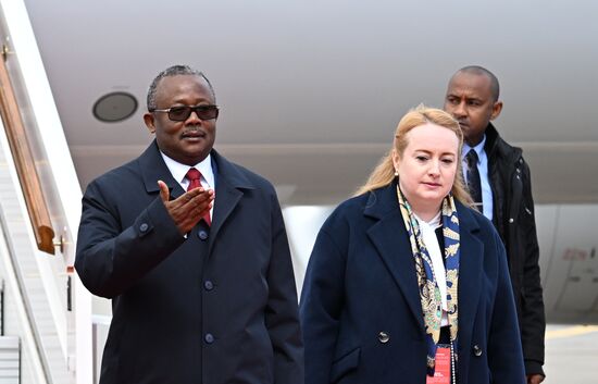 Arrival of President of the Republic of Guinea-Bissau Umaro Sissoco Embalo in Moscow for 80th anniversary of Victory