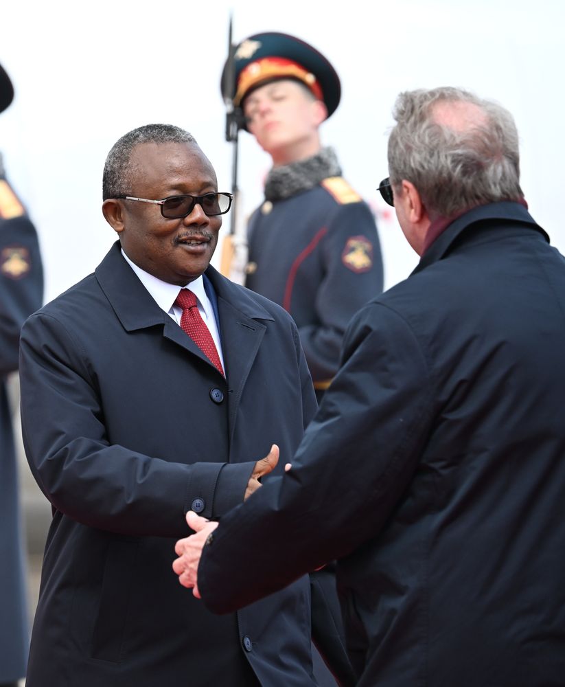 Arrival of President of the Republic of Guinea-Bissau Umaro Sissoco Embalo in Moscow for 80th anniversary of Victory