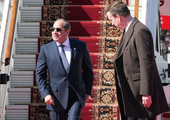 Arrival of President of the Arab Republic of Egypt Abdel Fattah el-Sisi in Moscow for 80th anniversary of Victory