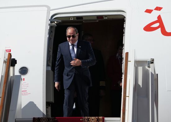 Arrival of President of the Arab Republic of Egypt Abdel Fattah el-Sisi in Moscow for 80th anniversary of Victory