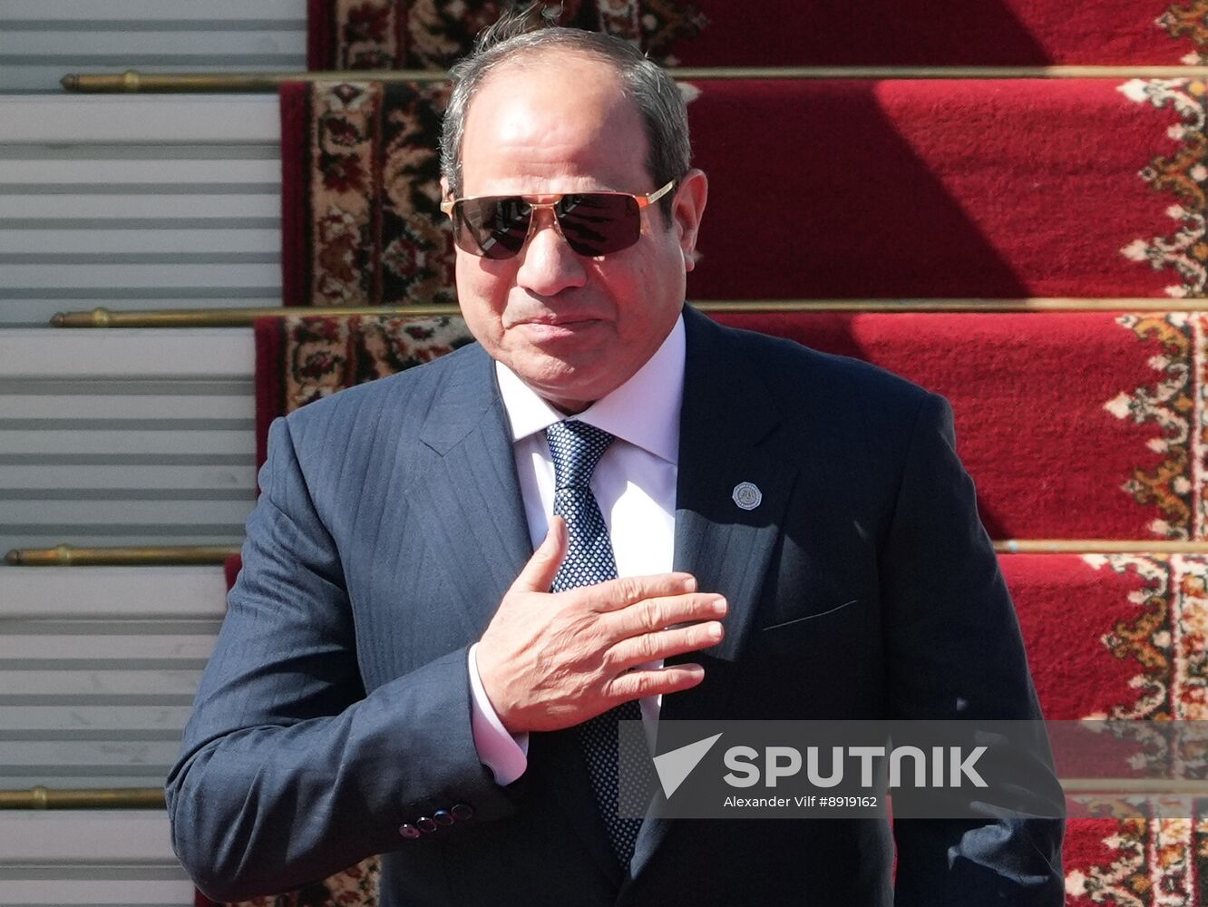 Arrival of President of the Arab Republic of Egypt Abdel Fattah el-Sisi in Moscow for 80th anniversary of Victory