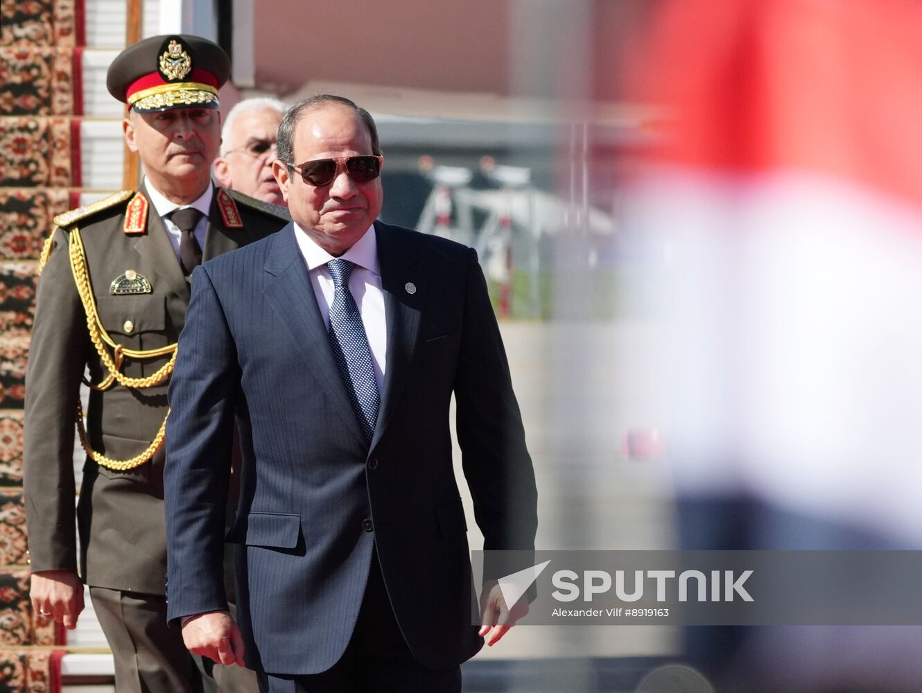 Arrival of President of the Arab Republic of Egypt Abdel Fattah el-Sisi in Moscow for 80th anniversary of Victory