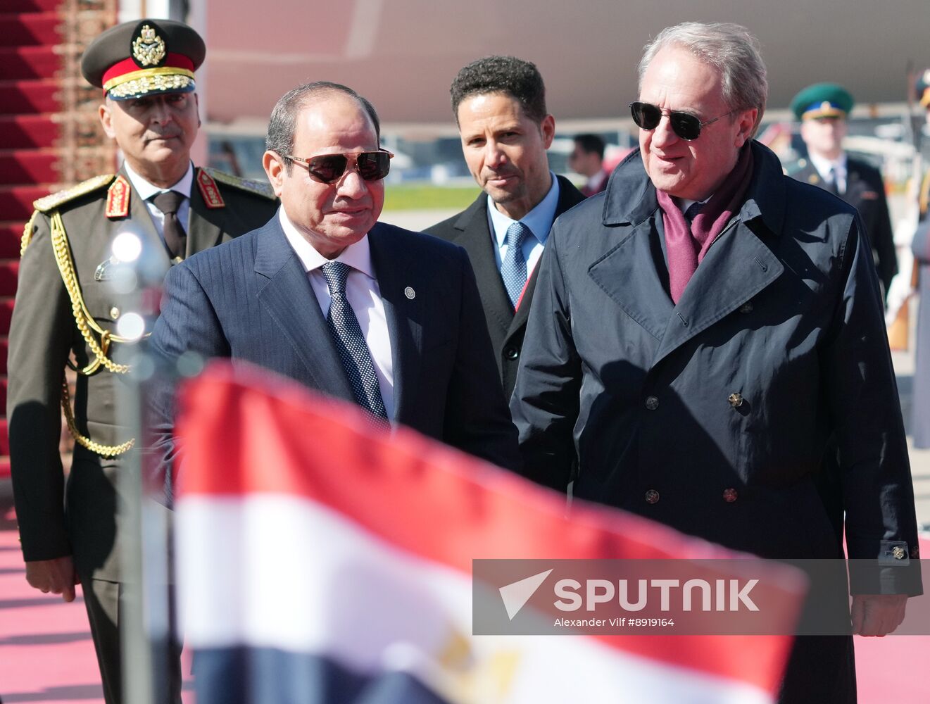 Arrival of President of the Arab Republic of Egypt Abdel Fattah el-Sisi in Moscow for 80th anniversary of Victory