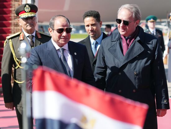 Arrival of President of the Arab Republic of Egypt Abdel Fattah el-Sisi in Moscow for 80th anniversary of Victory