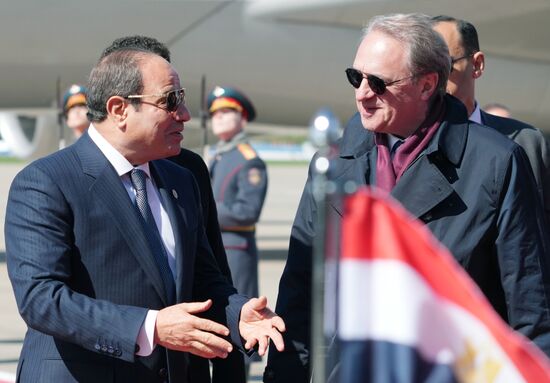 Arrival of President of the Arab Republic of Egypt Abdel Fattah el-Sisi in Moscow for 80th anniversary of Victory