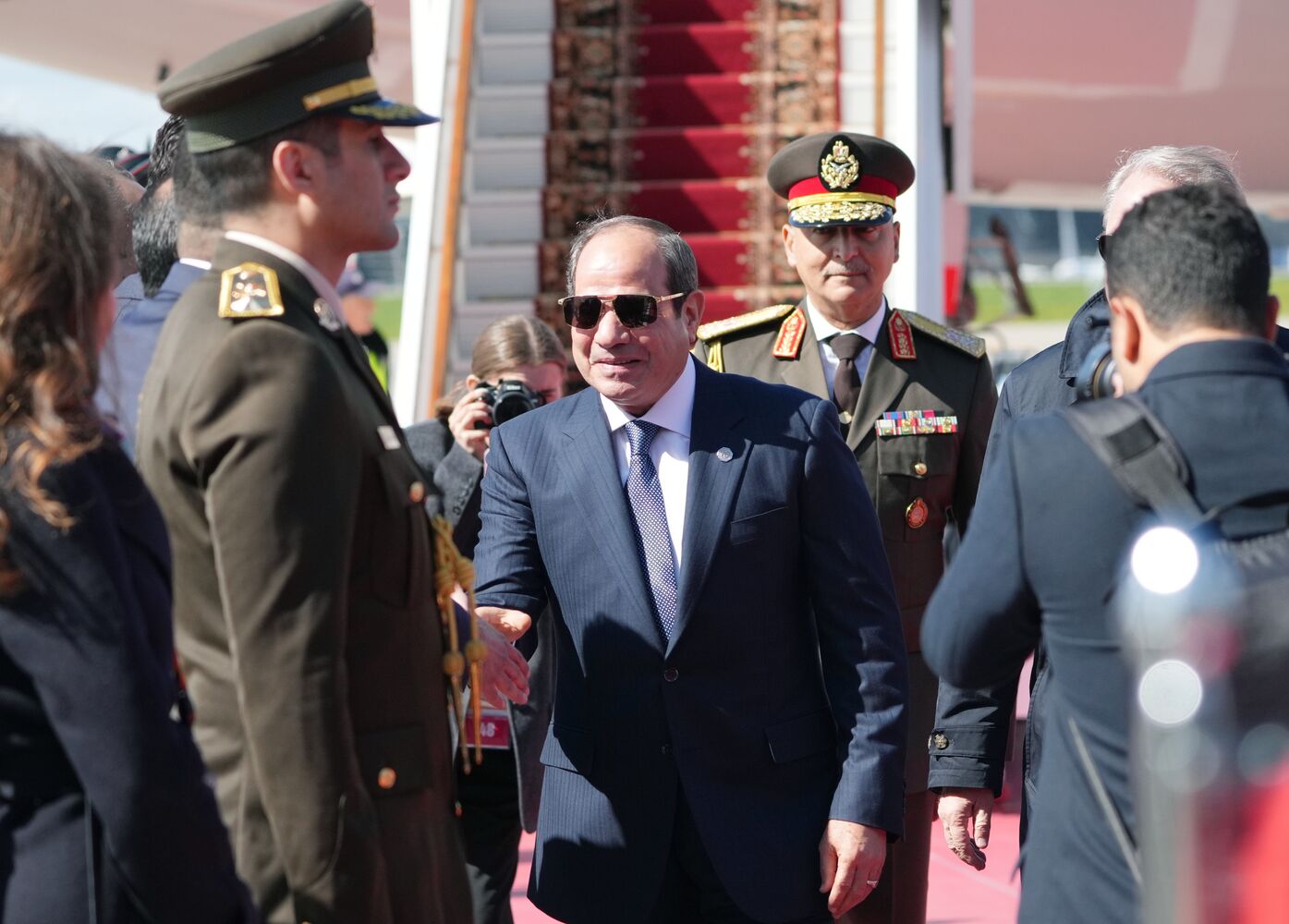 Arrival of President of the Arab Republic of Egypt Abdel Fattah el-Sisi in Moscow for 80th anniversary of Victory