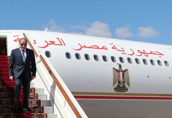 Arrival of President of the Arab Republic of Egypt Abdel Fattah el-Sisi in Moscow for 80th anniversary of Victory