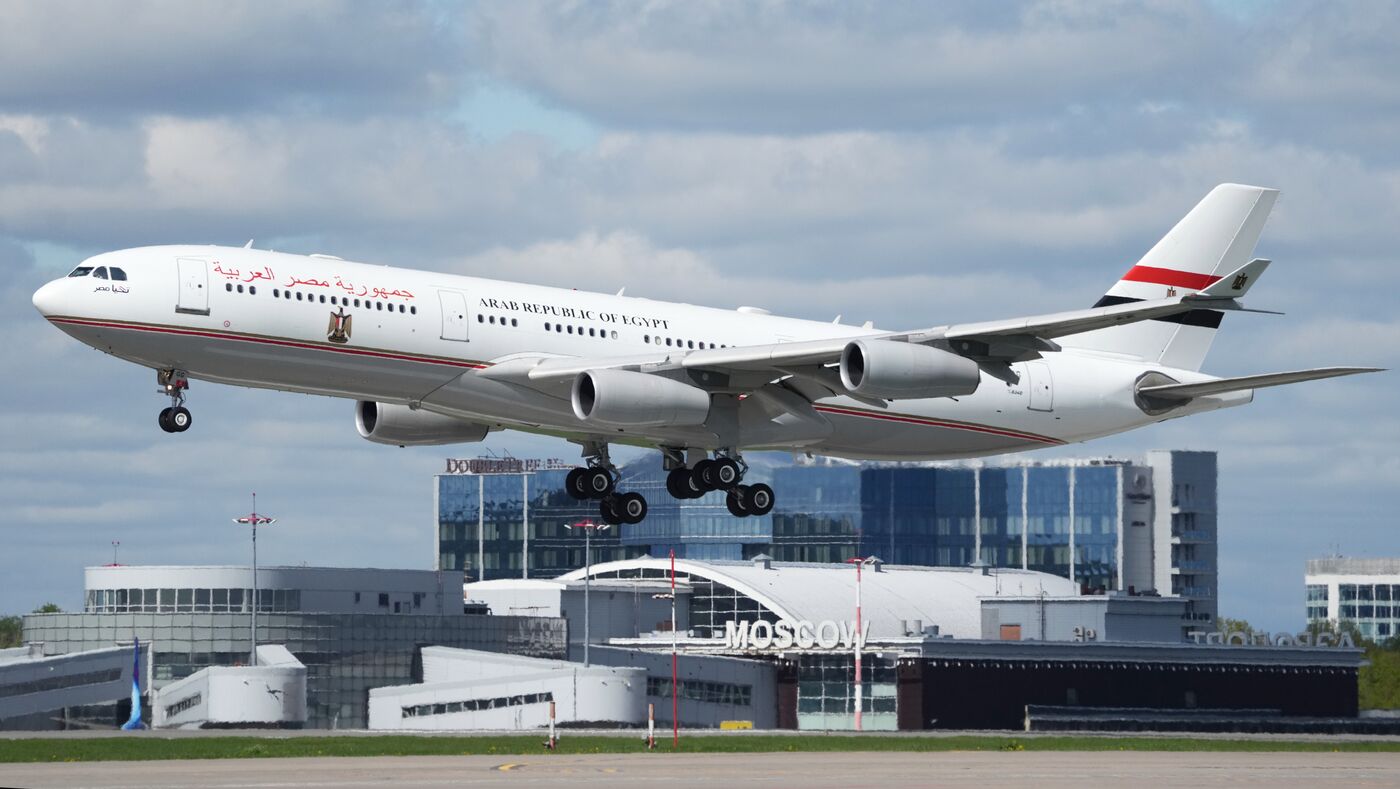 Arrival of President of the Arab Republic of Egypt Abdel Fattah el-Sisi in Moscow for 80th anniversary of Victory