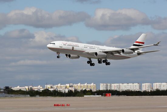 Arrival of President of the Arab Republic of Egypt Abdel Fattah el-Sisi in Moscow for 80th anniversary of Victory