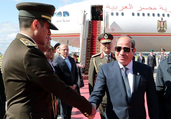 Arrival of President of the Arab Republic of Egypt Abdel Fattah el-Sisi in Moscow for 80th anniversary of Victory