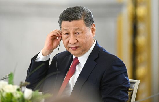 May 8, 2025. President of China Xi Jinping during a meeting with President of Russia Vladimir Putin. Location: Russia, Moscow. Author: Sergey Bobylev/Sputnik. President of China Xi Jinping's official visit to Russia