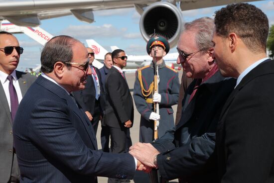 Arrival of President of the Arab Republic of Egypt Abdel Fattah el-Sisi in Moscow for 80th anniversary of Victory