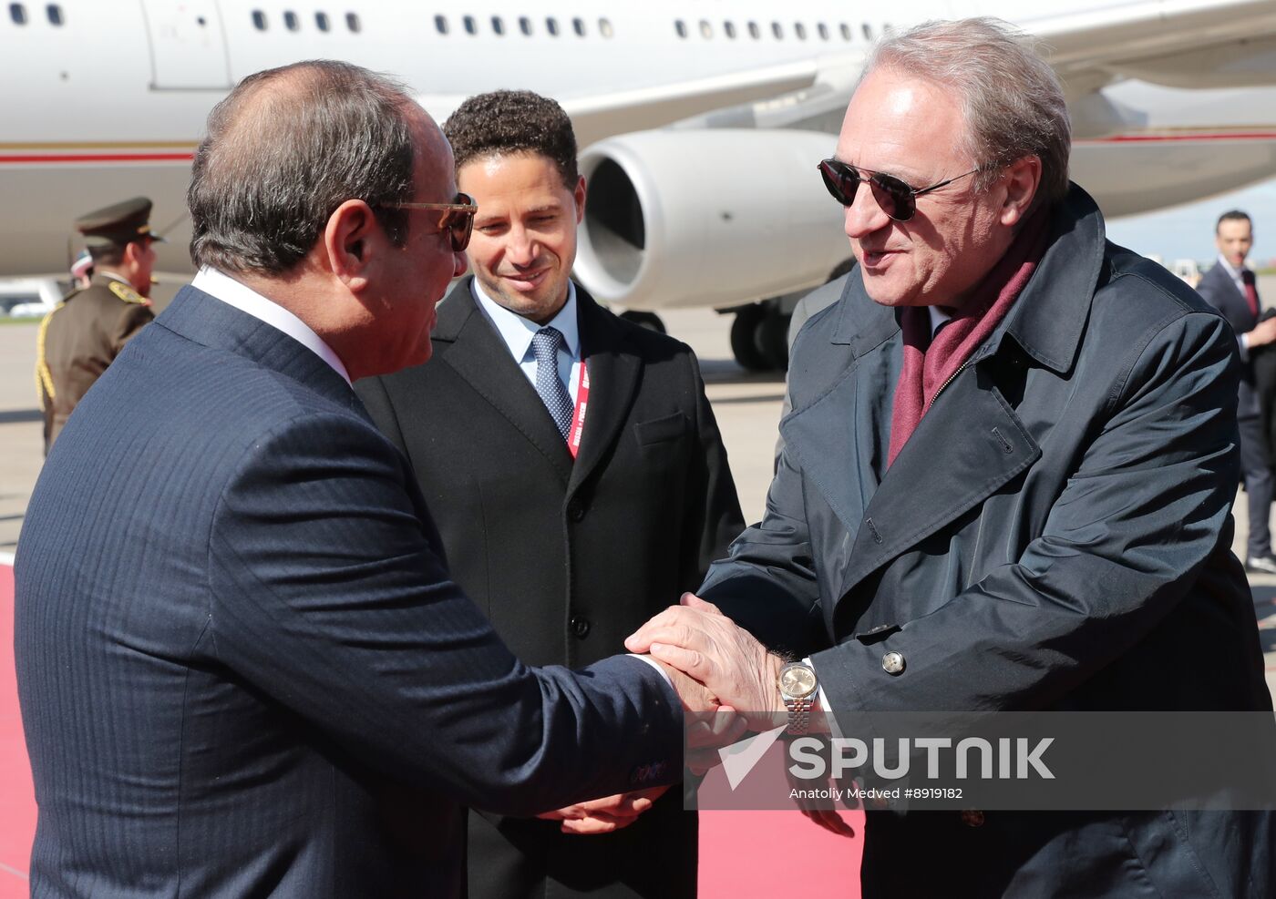 Arrival of President of the Arab Republic of Egypt Abdel Fattah el-Sisi in Moscow for 80th anniversary of Victory