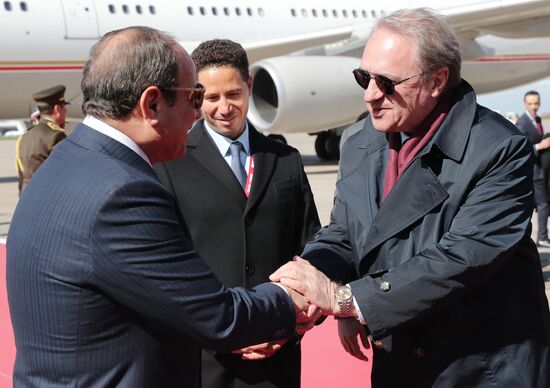 Arrival of President of the Arab Republic of Egypt Abdel Fattah el-Sisi in Moscow for 80th anniversary of Victory