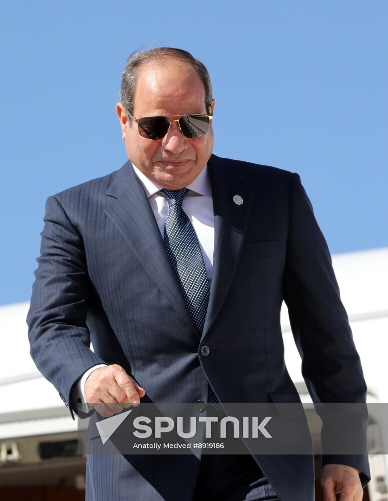 Arrival of President of the Arab Republic of Egypt Abdel Fattah el-Sisi in Moscow for 80th anniversary of Victory