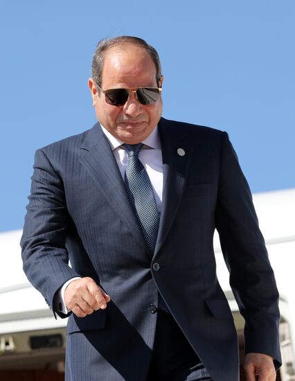 Arrival of President of the Arab Republic of Egypt Abdel Fattah el-Sisi in Moscow for 80th anniversary of Victory