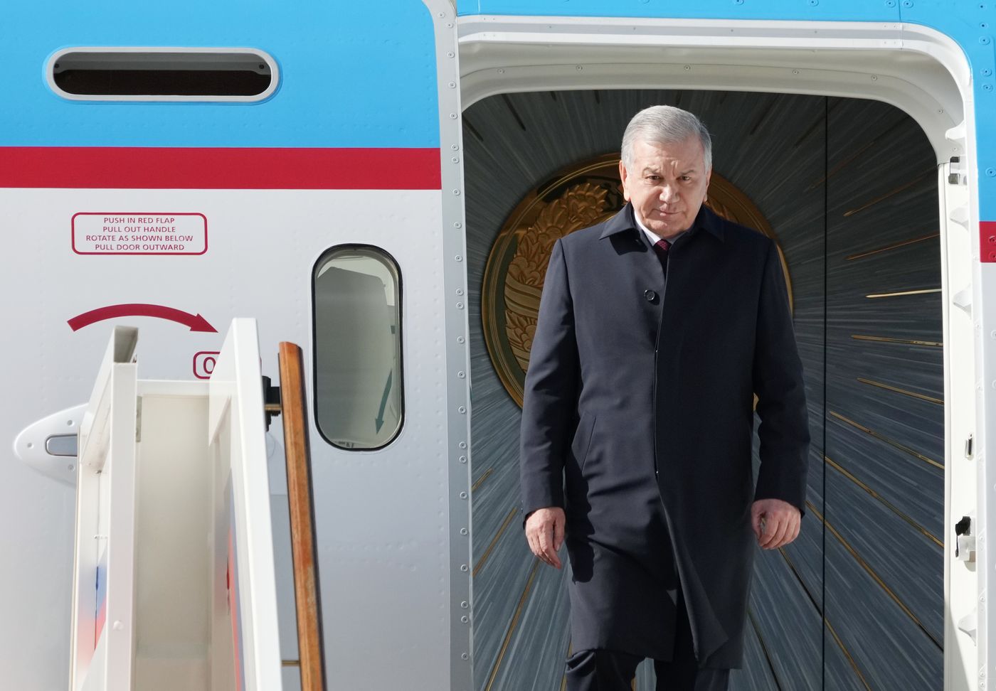 Arrival of President of Uzbekistan Shavkat Mirziyoyev in Moscow for 80th anniversary of Victory