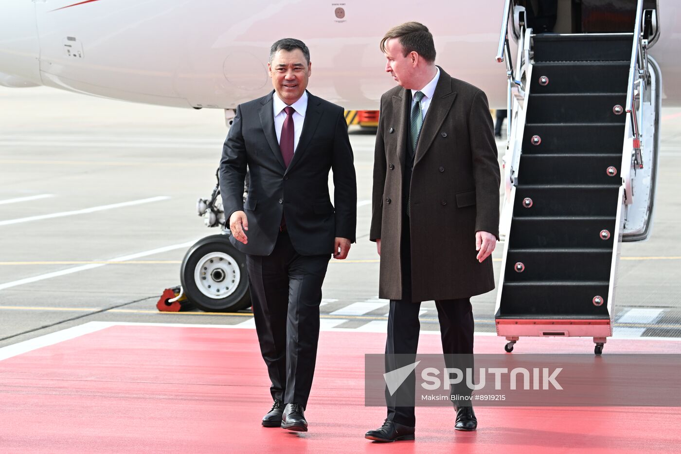 Arriaval of the President of the Kyrgyz Republic Sadyr Japarov in Moscow for 80th anniversary of Victory