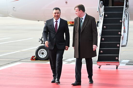 Arriaval of the President of the Kyrgyz Republic Sadyr Japarov in Moscow for 80th anniversary of Victory