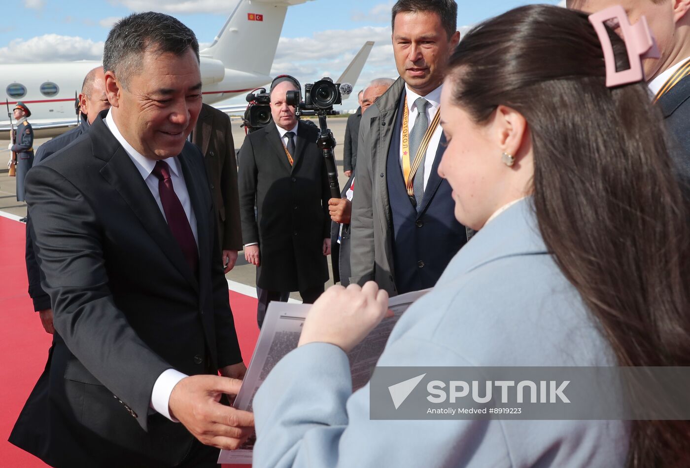 Arriaval of the President of the Kyrgyz Republic Sadyr Japarov in Moscow for 80th anniversary of Victory