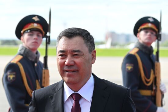 Arriaval of the President of the Kyrgyz Republic Sadyr Japarov in Moscow for 80th anniversary of Victory