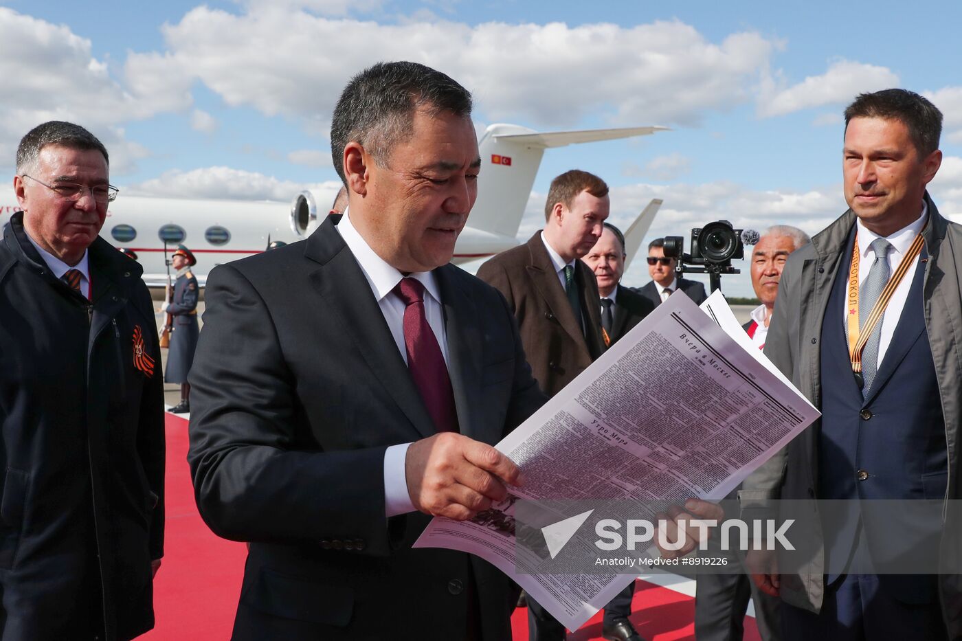 Arriaval of the President of the Kyrgyz Republic Sadyr Japarov in Moscow for 80th anniversary of Victory