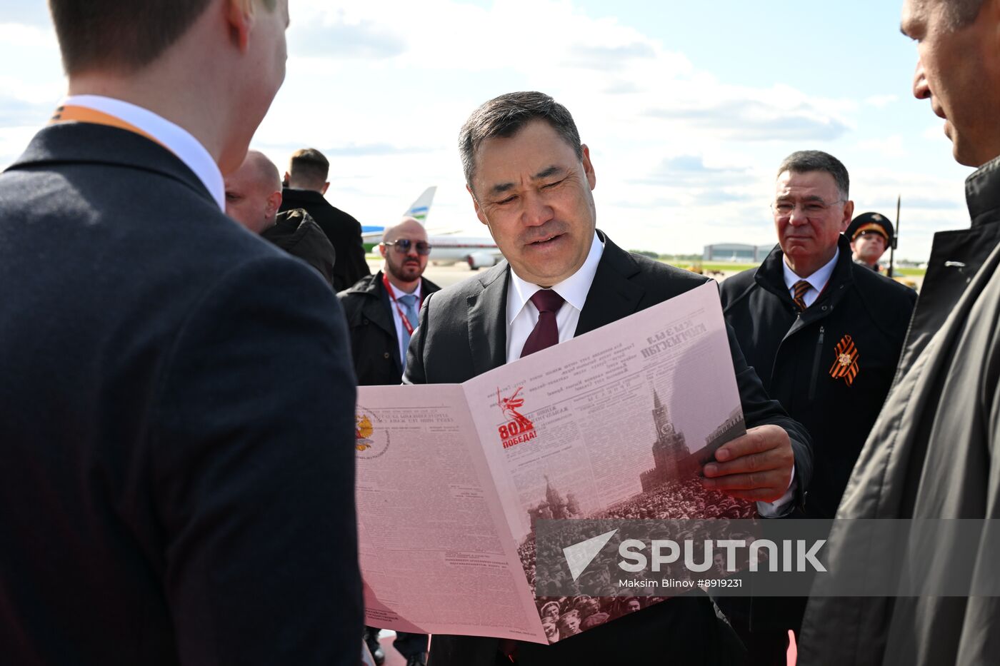 Arriaval of the President of the Kyrgyz Republic Sadyr Japarov in Moscow for 80th anniversary of Victory