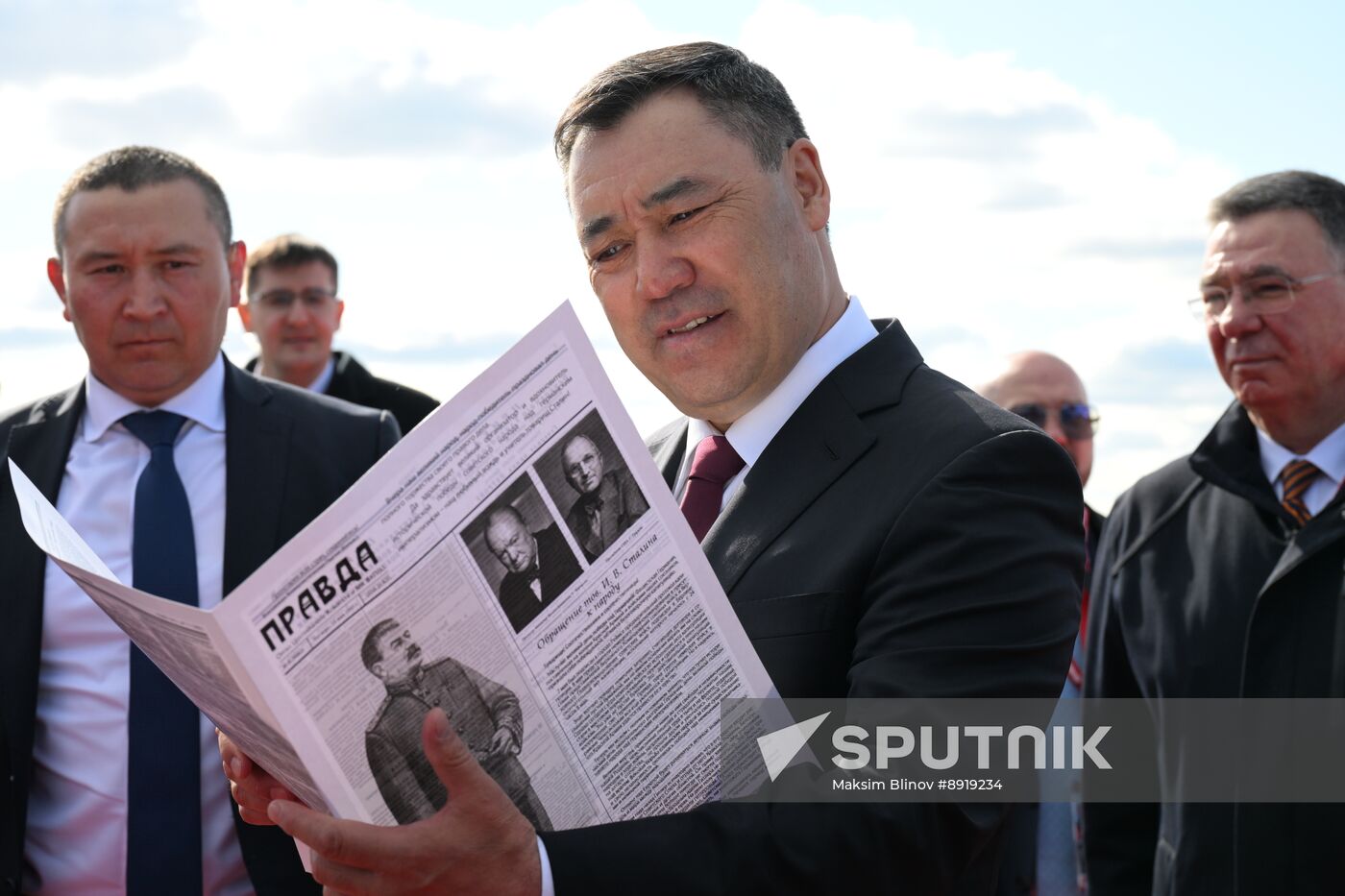 Arriaval of the President of the Kyrgyz Republic Sadyr Japarov in Moscow for 80th anniversary of Victory