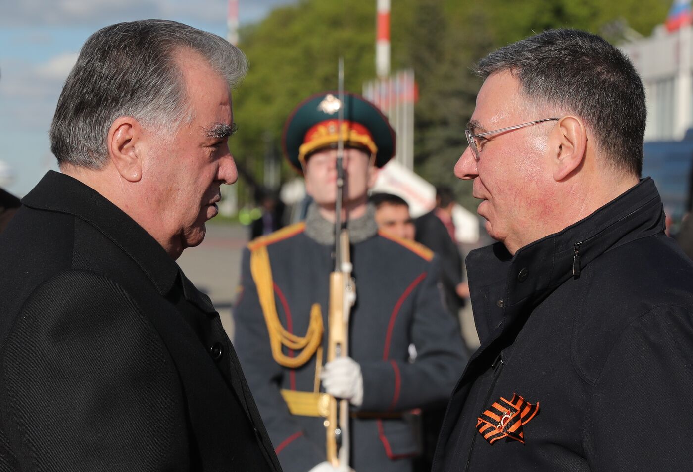 Arrival of President of Tajikistan Emomali Rahmon in Moscow to attend celebrations of 80th anniversary of Victory
