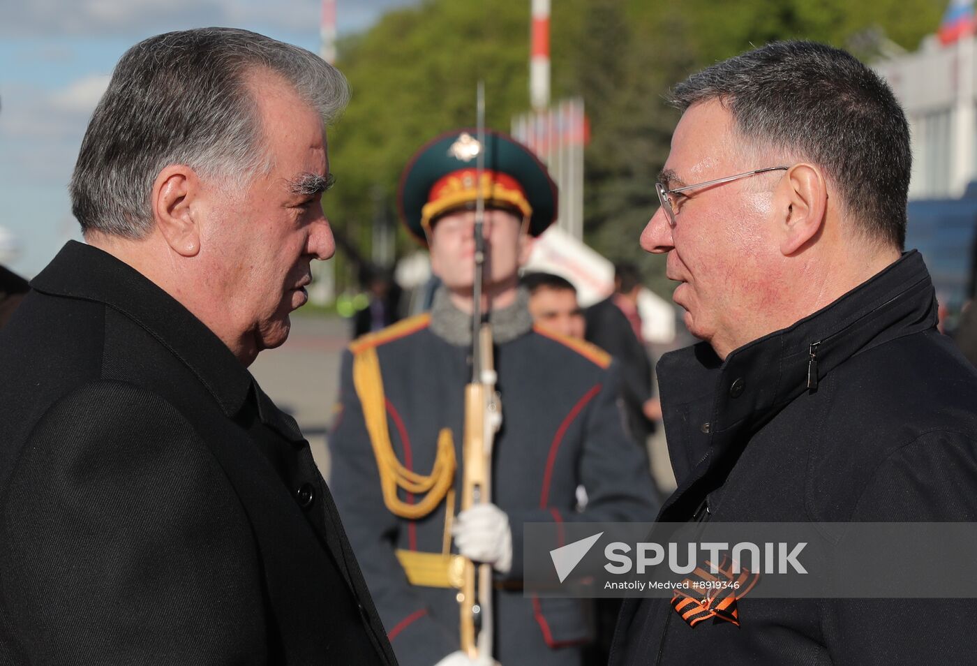 Arrival of President of Tajikistan Emomali Rahmon in Moscow to attend celebrations of 80th anniversary of Victory