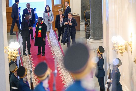 President of the Republic of Zimbabwe Emmerson Mnangagwa arrived in the Kremlin for a gala concert held for heads of foreign delegations invited to the celebrations of the 80th anniversary of Victory in the Great Patriotic War. Location: Russia, Moscow. Author: Alexandr Kryazhev/Sputnik. Heads of foreign delegations arrive in Kremlin for gala concert