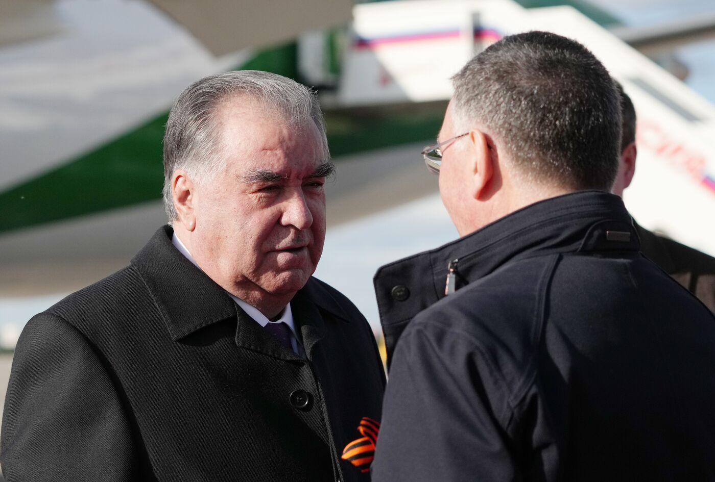 Arrival of President of Tajikistan Emomali Rahmon in Moscow to attend celebrations of 80th anniversary of Victory