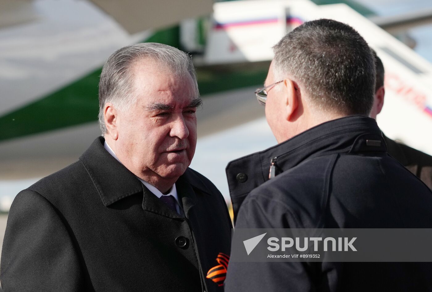 Arrival of President of Tajikistan Emomali Rahmon in Moscow to attend celebrations of 80th anniversary of Victory