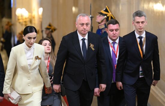 President of Abkhazia Badra Gunba arrives in the Kremlin for a gala concert held for heads of foreign delegations invited to the celebrations of the 80th anniversary of Victory in the Great Patriotic War. Location: Russia, Moscow. Author: Alexandr Kryazhev/Sputnik. Heads of foreign delegations arrive in Kremlin for gala concert