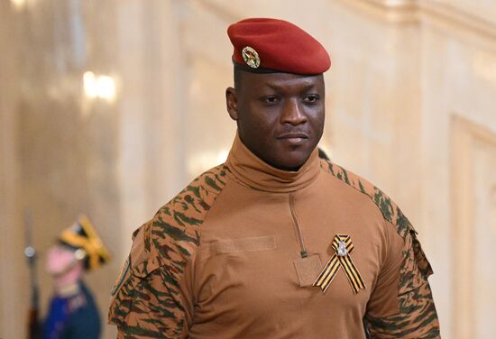 President of Burkina Faso Ibrahim Traore arrives in the Kremlin for a gala concert held for heads of foreign delegations invited to the celebrations of the 80th anniversary of Victory in the Great Patriotic War. Location: Russia, Moscow. Author: Alexandr Kryazhev/Sputnik. Heads of foreign delegations arrive in Kremlin for gala concert
